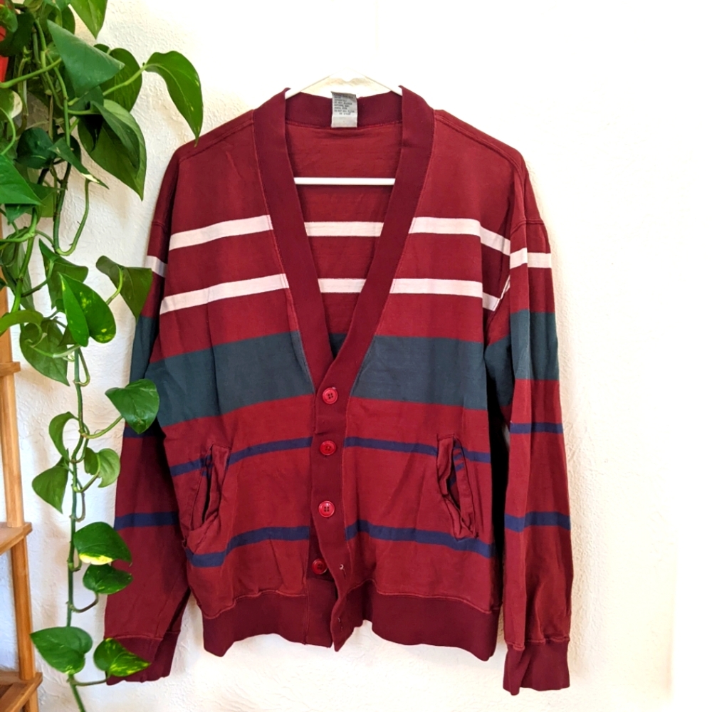 Maroon Rugby Cardigan